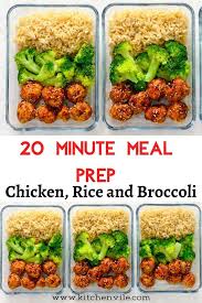 20 Minute Meal Prep Chicken Rice And Broccoli Chicken Meal Prep 20 Minute Recipes Meal Prep