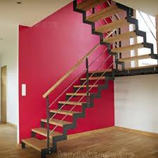 Scraped and sanded oak stair treads are comparatively simple to finish. U Shape Stairs With Double Spine And Oak Steps Steel Timber Staircase With Metal Railing View U Shape Stairs Td Product Details From Shenzhen Tenda Hardware Co Ltd On Alibaba Com