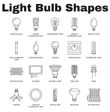 Light Bulb Types Chart Of Light Bulb Shapes Light Bulb Types