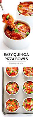 Easy Quinoa Pizza Bowls Recipe Bon Appetit Pizza Bowl Food Food Recipes