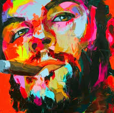 Pintura Moderna y Fotografía Artística : Rostros Humanos Pintados con  Espátula, Francoise Nielly (Francia)