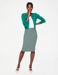 Lola mesure 1m74 et porte une taille m. Jupe Crayon Richmond Bleu Heron Geometrique Boden Fr