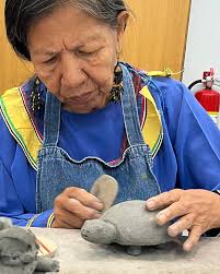 Celia Vasquez Yui and her daughter, Diana Ruiz Vasquez, use a coil-built  clay process and mazelike painted patterns handed down from grandmother to  mother to daughter in the Indigenous ceramic traditions of
