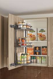 They use shelves for storage space and typically have doors to keep clutter hidden. Wall Pantry Omega Cabinetry