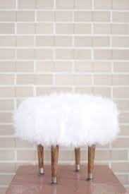 Marilyn round faux fur stool. Make Your Own Faux Fur Footstool A Beautiful Mess Diy Footstool Furniture Diy Home Diy