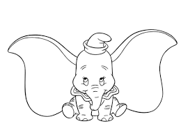 Dumbo Elefantico Con Le Orecchie Grandi Segni Da Colorare Disegni