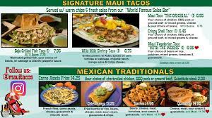 The surfs up, so sign up and receive testy offers and muchos mahalos. Kailua Menu Maui Tacos