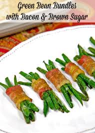 Green Bean Bundles With Bacon And Brown Sugar Plain Chicken Green Bean Bundles Veggie Dishes Vegetable Side Dishes