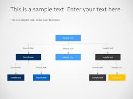 Powerpoint Three Levels Rectangle Nodes Tree Org Chart