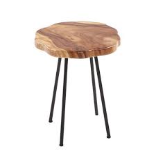 Slice Natural Accent Table Small Accent Tables Rustic Side Table Side Table Wood
