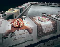 The piece shines as an icon to women's history. Selected Work Judy Chicago Dinner Party Chicago Art