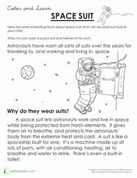 What Is A Space Suit Worksheet Education Com Space Suit Reading Comprehension Kindergarten Worksheets For Kids