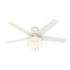Hunter Bishop Hill 52 In Led Indoor Outdoor Fresh White Ceiling Fan With Light Kit 59563 The Home Depot Ceiling Fan With Light Ceiling Fan Fan Light