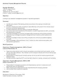 assistant property manager resume