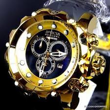 Invicta Reserve Venom Sea Dragon Gen Ii Black High Polish Gold Plated Watch New Erkek Kol Saatleri