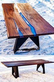 dining table made of solid wood and epoxy resin legs metal worktop slab wood chinar with a live edge lar resin and wood diy wood table design wood table
