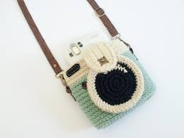 Wypadku Na Szydelku Dla Fuji Instax Aparat Aparatu Lomo Etsy Crochet Camera Crochet Case Instax Mini
