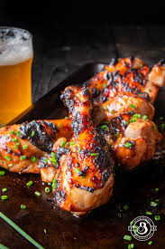 Grilled Beer Chicken Legs With Caramelized Yakitori Glaze The Beeroness Recipe In 2020 Beer Chicken Grilled Chicken Legs Chicken Legs