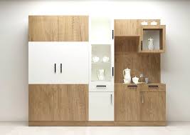 Modular Crockery Unit With Plywood And Laminate Finish The Natural Wood Color With White Combin Crockery Unit Design Modern Cupboard Dining Furniture Makeover