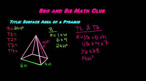 Ccss.math.content.7.rp.a.1 compute unit rates associated with ratios of fractions, including ratios of lengths, areas and other quantities measured in like or different units. Surface Area Of A Pyramid 7th Grade Math Youtube