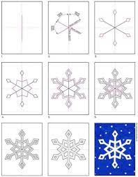 Easy snowflake drawing step by step tutorial simple step by step snow flake doodle and drawing tutorials for your art christmas cards or crafts. How To Draw A Snowflake Art Projects For Kids