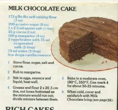 The Be Ro Cook Book 1970s Milk Chocolate Cake Christmas Cake Recipes Cake Recipe For Decorating