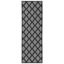 Black And Beige Runner Rug Ottomanson Glamour Collection Contemporary Moroccan Trellis Dark Gray 2 Ft X 5 Ft Kids Runner Rug Pnk7028 20x59 Area Rugs Trellis Design Rug Runner