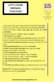 15 Tips To Learn The German Noun German Articles German Language Learning Nouns