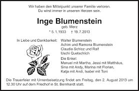 Последние твиты от claudia sheinbaum (@claudiashein). Traueranzeigen Von Inge Blumenstein Zeit Des Gedenkens De