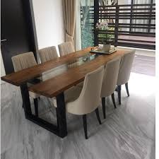Cow skin chairs x 4 & oak and glass dining table stunning pieces. Wood And Glass Dining Table Set With 8 Dining Chairs Furniture Tables Chairs On Carousell