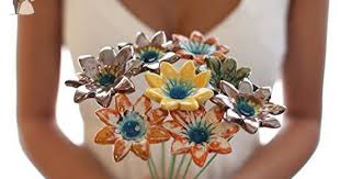 Handmade Ceramic Flowers Home Decor Table Centerpiece Alternative Wedding Bridal Bouquet 8 Fl Flower Bouquet Wedding Wedding Bridal Bouquets Bridal Bouquet