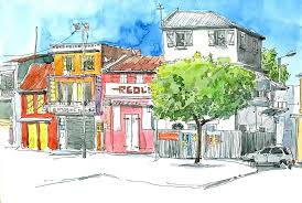 Place De Le Moule Guadeloupe Landscape Drawings Art Painting Art