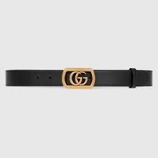 Gucci Thin Belt With Framed Double G Buckle In 2020 Black Leather Belt Gucci Belt Sizes Belt