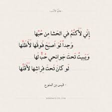 شعر قيس بن الملوح إني لأكتم في الحشا من حبها عالم الأدب math arabic calligraphy math equations