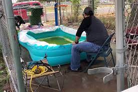 Be sure to use a skimmer on it each day to get any bugs and grass out of the pool. How To Clean Mold Off Inflatable Kiddie Pool Inflatable Bounce House Slide Water Park Blog