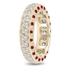 Ruby And Diamond Eternity Wedding Ring Mens Diamond Wedding Band 6 Mm Vintage Unique 14k Yellow Gold 2 50 Carat Mens Diamond Wedding Bands Mens Rings Wedding Diamond Diamond Wedding Bands