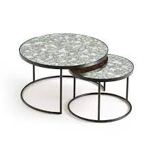 lot de 2 tables basses semi gigognes lipstick koffietafel tafels interieur