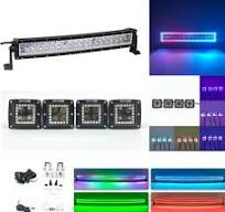 Vivid Light Bars Package of 1 4D Lens RGB Chasing Halo Light Bar & 4 Pack  Chasing Halo Pods with Bluetooth App Remote Control for Trucks, Chevy,  Jeep, ...