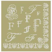 14 count, 30.30w x 29.75h cm 16 count, 26.51w x 26.03h… Sampler Letter F From Paola Alessio Barello Cross Stitch Charts Cross Stitch Charts Casa Cenina
