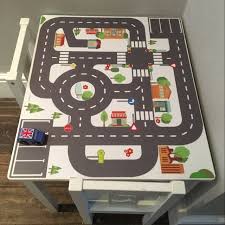 Play Mat Car Sticker Kids Table Play Mat Baby Suitable For Ikea Stuva Storage Bench Play Mat For Toddler Bench Not Included In 2020 Kid Table Kids Stickers Ikea Dollhouse