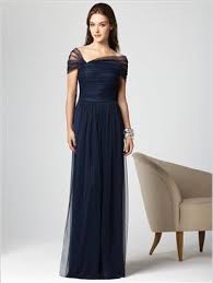 Would Be Perfect As A Bridesmaid Dress Love The Shoulders An Midnight Blue Bridesmaid Dresses Dessy Bridesmaid Dresses Short Sleeve Bridesmaid Dress