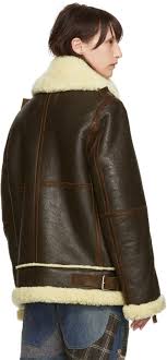 Acne Studios Brown Shearling New Velocite Jacket Shearling Coat Sheepskin Coat Women