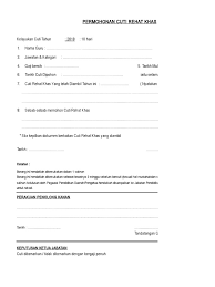 Contoh sop cuti sakitfull description. Contoh Borang Cuti Rehat Khas Guru