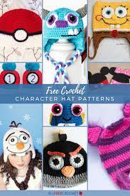 50 Free Crochet Character Hat Patterns Crochet Character Hats Crochet Hats Free Pattern Crochet Animal Hats