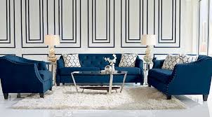 Picture Of Sofia Vergara Monaco Court Indigo 7 Pc Living Room From Furniture Blue Sofas Living Room Small Apartment Living Room Blue Living Room