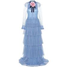 Gucci Ruffled Tulle Gown Tulle Gown Blue Tulle Dress Cocktail Gowns