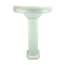 small corner bathroom white pedestal