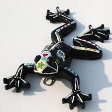 Animal Wall Sculpture Day Of The Dead Artwork Black Frog Skeleton 3d Halloween Wall Art Dia Day Of The Dead Artwork Halloween Wall Art Day Of The Dead Art