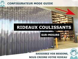 Porte à lanières pvc transparente industrielle l2000x h2200 opaque. Rideau A Laniere Pvc Coulissant Sur Mesure