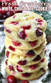 Fresh Cranberry White Chocolate Christmas Cookies Cookies Recipes Christmas White Chocolate Cranberry Cookies Chocolate Cookie Recipes